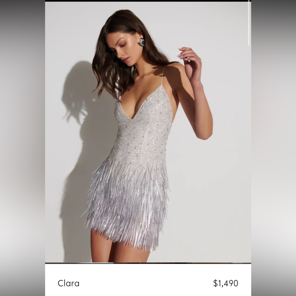 Galia Lahav Clara Sparkly Short Dress